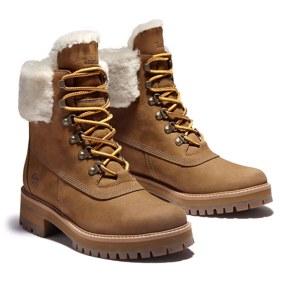 Bocanci 6-Inch Timberland Dama Maro - Courmayer Valley Waterproof Shearling - Romania - YTLNXI524